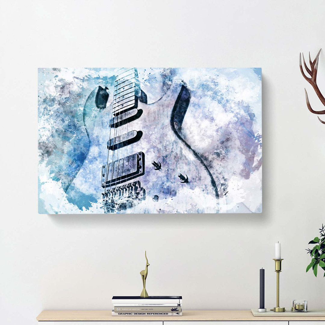 Electric Guitar in Abstract - Wrapped Canvas