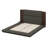 Upholstered Floor Bed With Extended Wood Headboard & Bedside Shelf-109707323