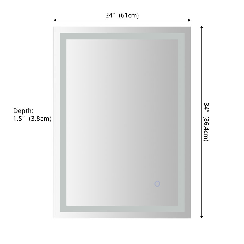 Miroir de salle de bain mural Remy, 34 po x 24 po