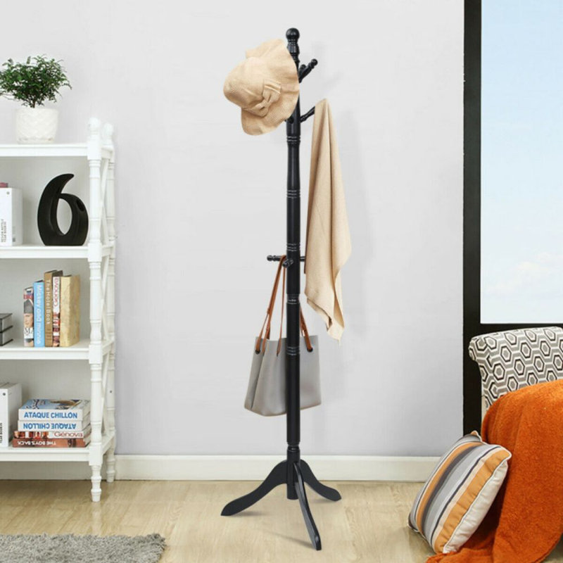 Gaudencio Freestanding 9 - Hook Coat Rack, Black