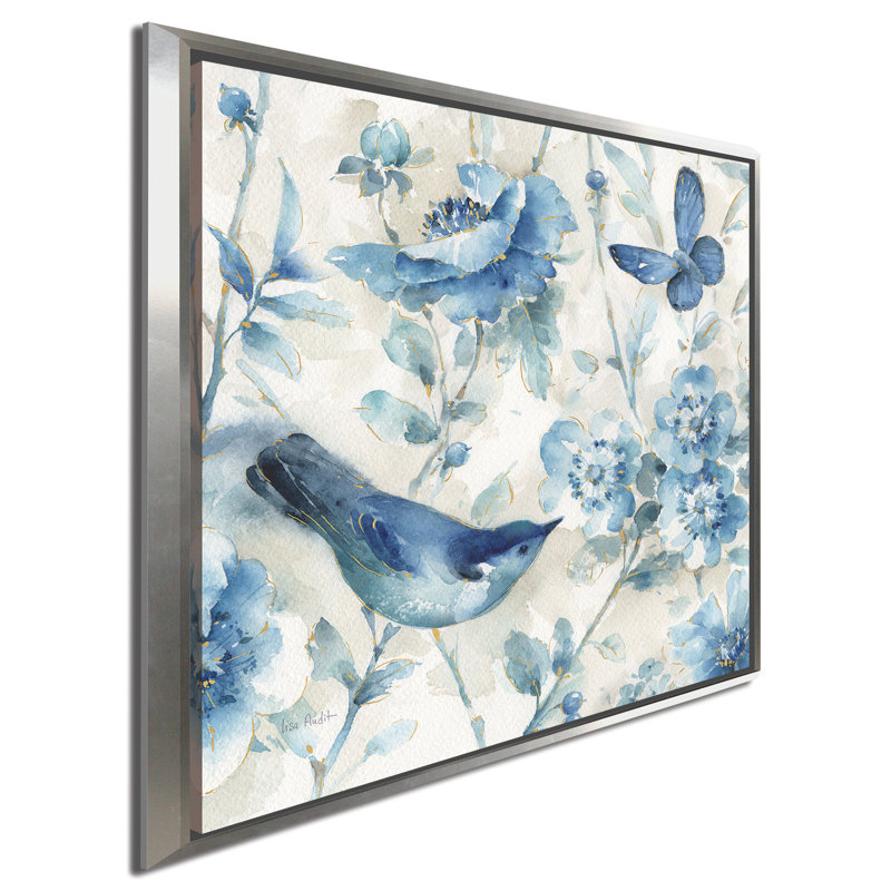 " Indigold XI ", 31.5" H x 31.5" W x 2" D, Silver Floater Frame