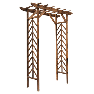 79In Wooden Arch Trellis - Stylish Countryside Look For Gardens Pergola Style Top, Wood Build Garden Classic Events. Wood, Roof, Enhances Decor. Easy Assembly Steps