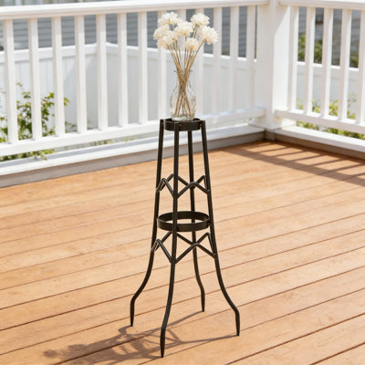 Wrought Iron Toadstool Gazing Ball Stand For Garden - Traditional Victorian Style Crackle Glass Ornament With Sturdy Powder Coated Base by Astoria Grand