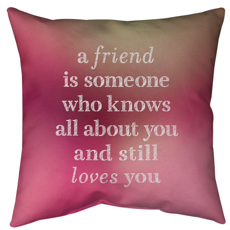 Coussin de sol Love & Friendship, Lueur rose, H 36 po x l 36 po