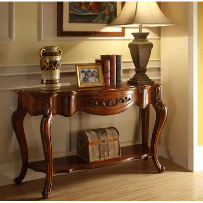Classic Mahogany Hall Table with Scalloped Edges