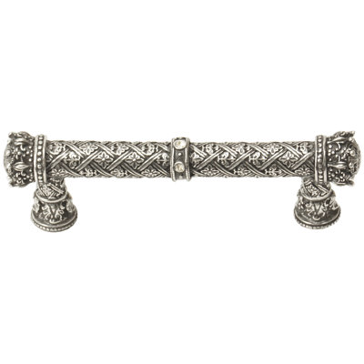 Carpe Diem 6132-3C Crowning Glory Queen Anne Antique Brass Queen Anne 5 inches c.c. pull w/ Swarovski Crystals in Antique Brass