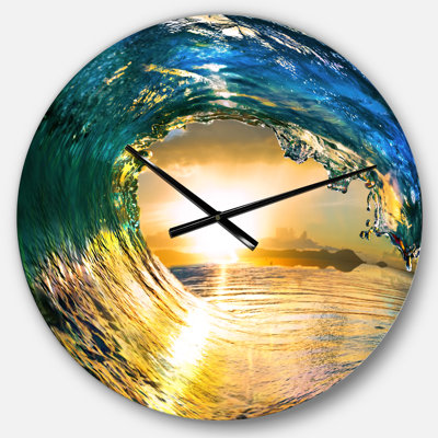 Horloge murale nautique et côtière multicolore