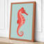Coral Seahorse Coastal - Wrapped Canvas-1323289218-1323289217