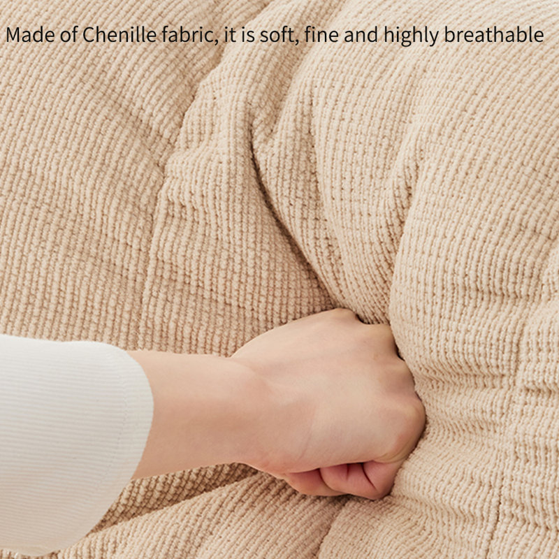 Ergonomic minimalist style Chenille recliner, Beige