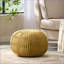 Pouf rond en coton tricoté YUNY - 20 x 20 x 14 | Jaune | Coton