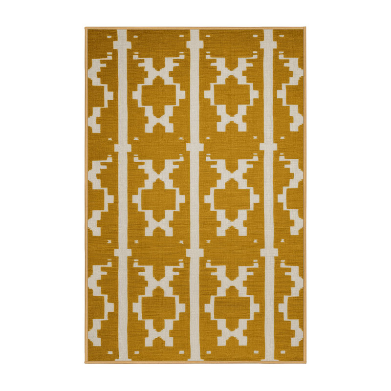 Machine Washable Trellis Brown Area Rug, Rectangle 6' x 9'