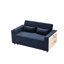 Lit escamotable réglable de 61,4 po, bleu avec cadre et porte-gobelets-1006760007