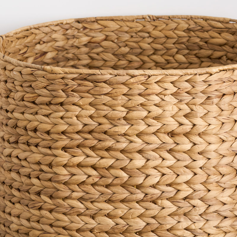 Panier à linge Jom, panier à jacinthe brun clair tissé à la flèche, ovale 22 pouces