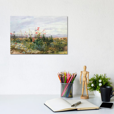 Wildflowers with a View of Dublin Dunleary 1 Piece Wrapped Canvas Wall Art