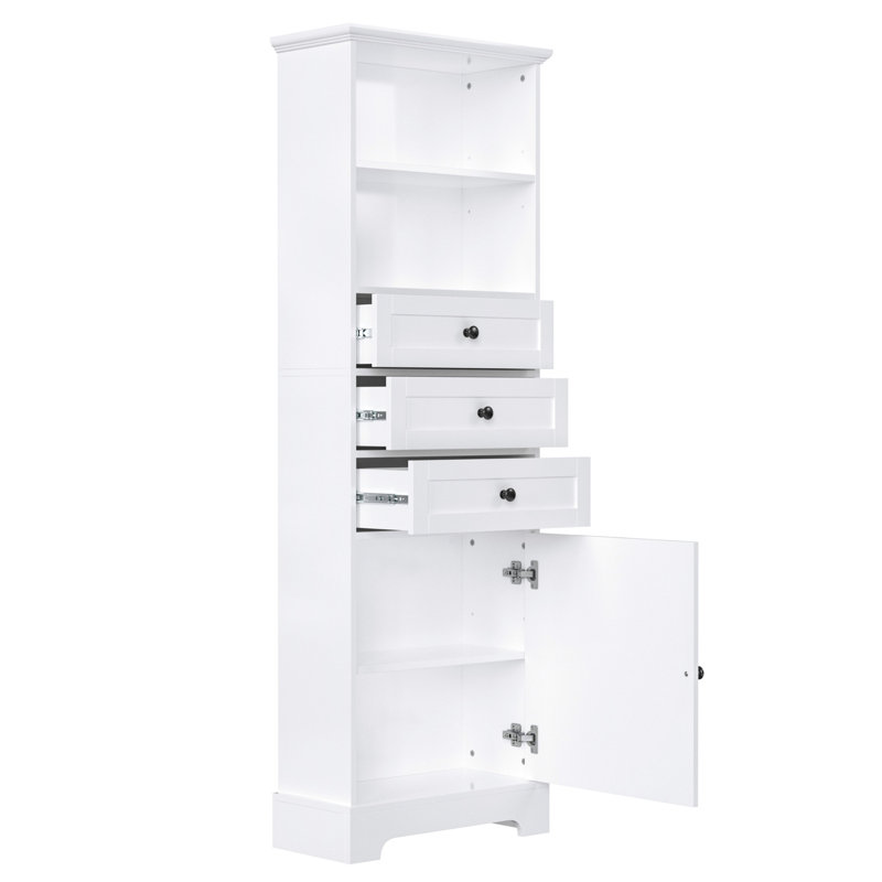 Armoire blanche pour espaces variés - 3 tiroirs, tablettes réglables, rangement élégant avec tablettes, surmatelas inclus