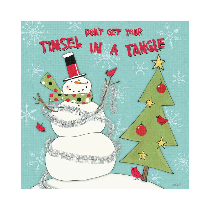 Snowman Sentiments II by Anne Tavoletti - Wrapped Canvas Print, 30.48cm H x 30.48cm W x 1.905cm D