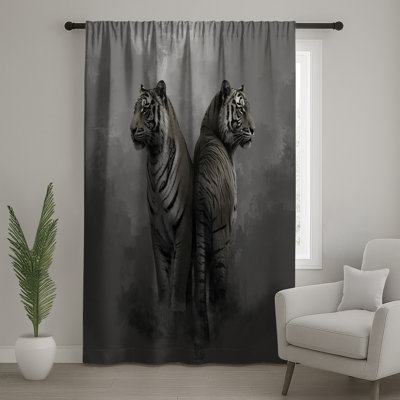Two Tigers Window Curtains, Tigers Sheer & Blockout Curtains - 1 Panel