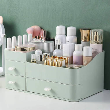 HBlife Clear Acrylic Makeup Organizer, 2 Pieces Vanity Makeup Case with 4  Storage Drawers, 2 Tier Bedroom Cosmetic Display Case, Skincare Bathroom  Counter Organizer 