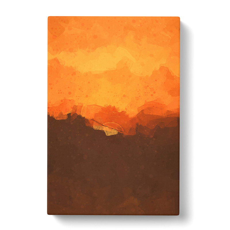 Orange Sunset Abstract Art - Wrapped Canvas Print, 76cm H x 50cm W x 3cm D