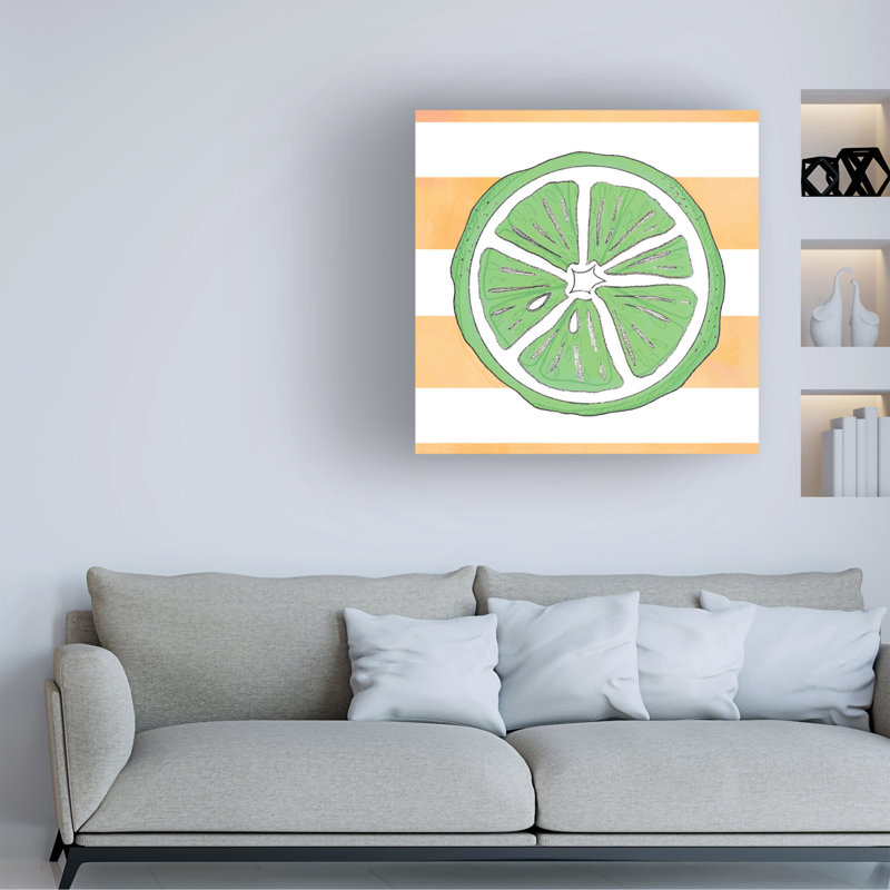 Summer Time Lemon Canvas Art in Green and Orange