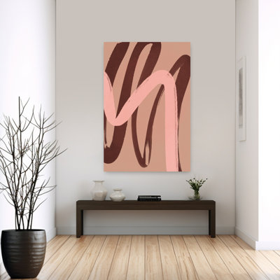 Curved Hues Dance Abstract Contemporary Elegant Wall Art Print