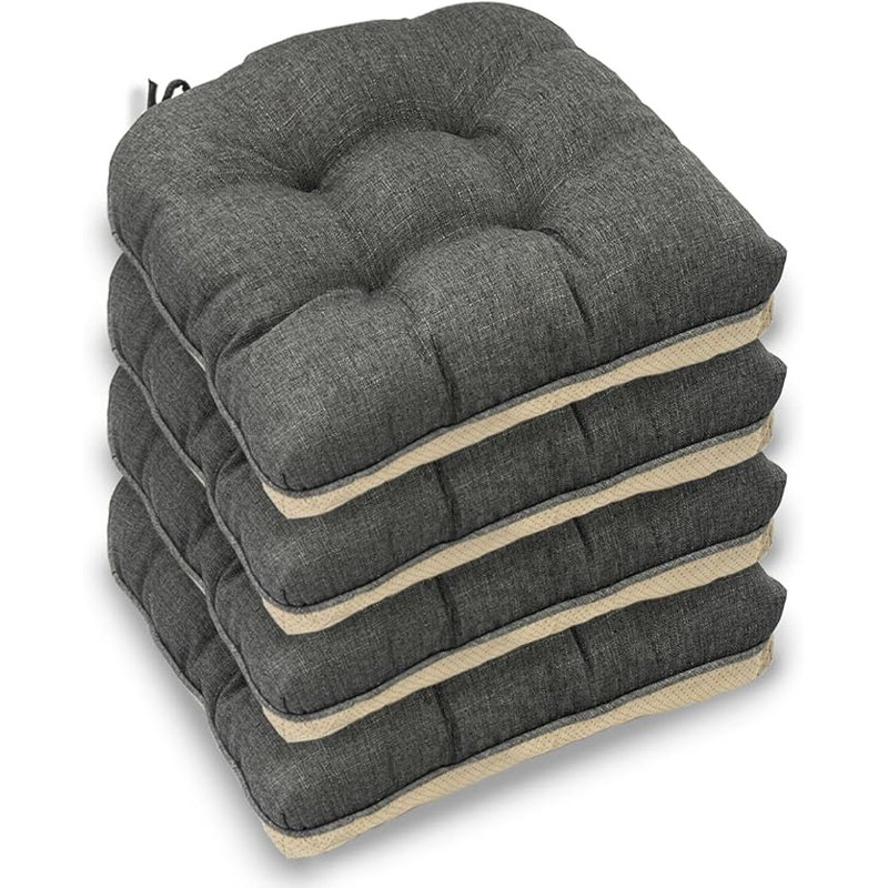 Casabella Chair pads, Dining Chairs Cushion  4 Pc Cushions, Grey