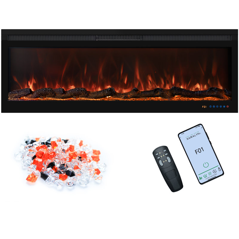 Electric Fireplace, 17.7" H x 50" W x 6.6" D