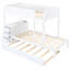 Lit superposé avec bureau et rangement en blanc
