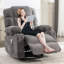 Fauteuil à bascule de massage pour fauteuil inclinable pour adultes surdimensionné avec 2 porte-gobelets, port de charge USB doux avec massage manuel et chaleur-739657553
