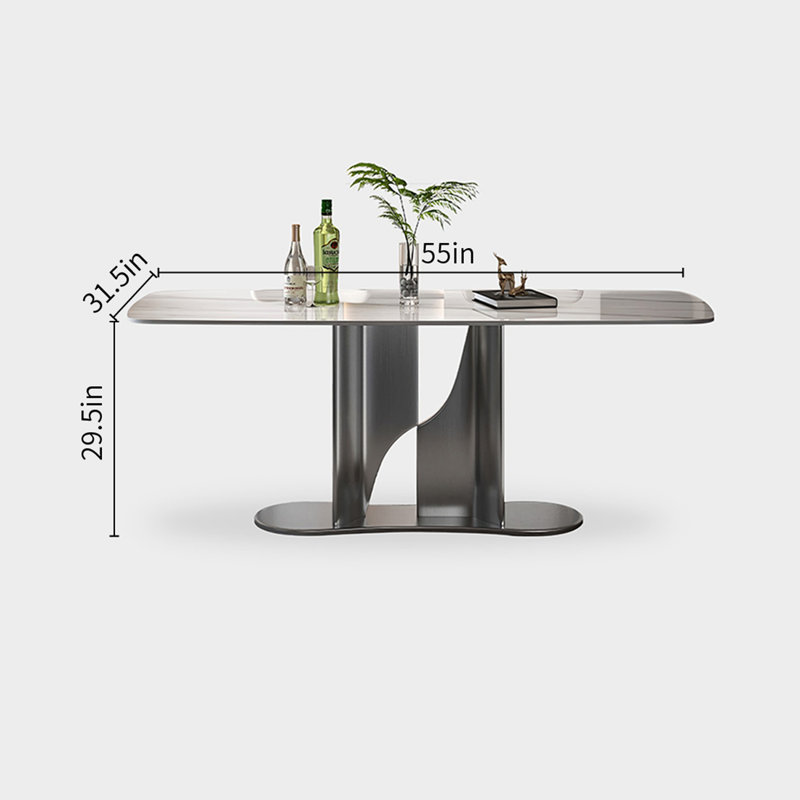 Tables de salle à manger exquises Microlite, H 29,5 po x L 55 po x l 31,5 po