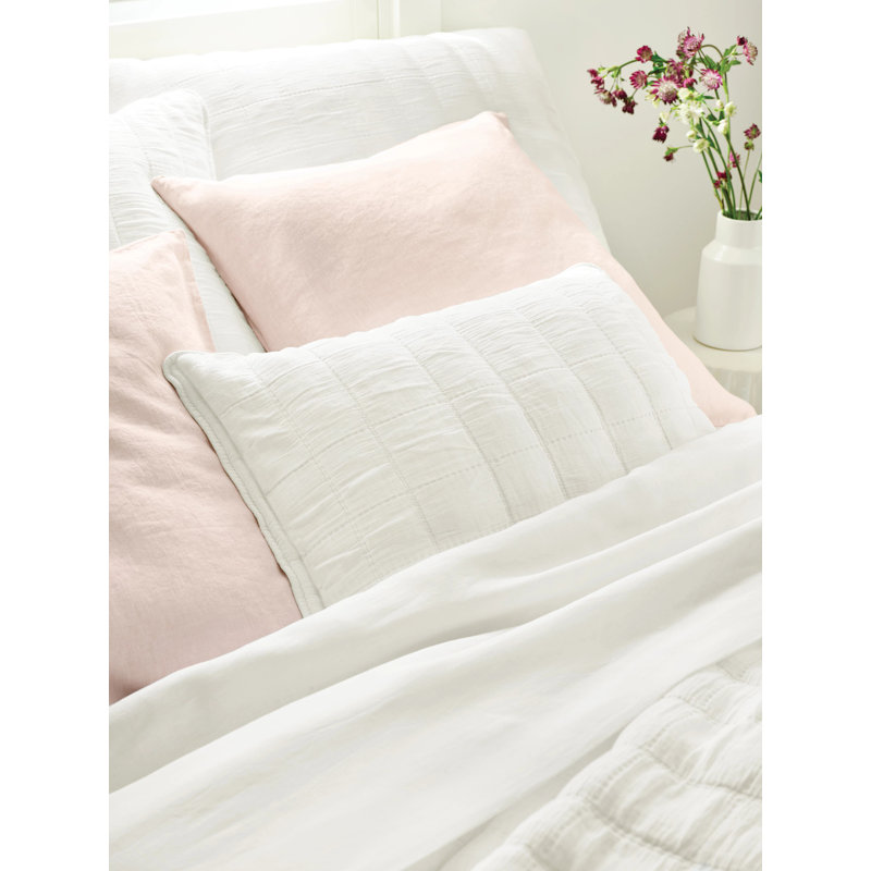 Monet White Quilted Cotton Standard Sham
