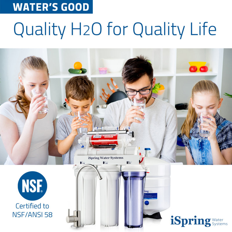 iSpring 7-Stage Under Sink Reverse Osmosis System with Alkaline and UV Filter