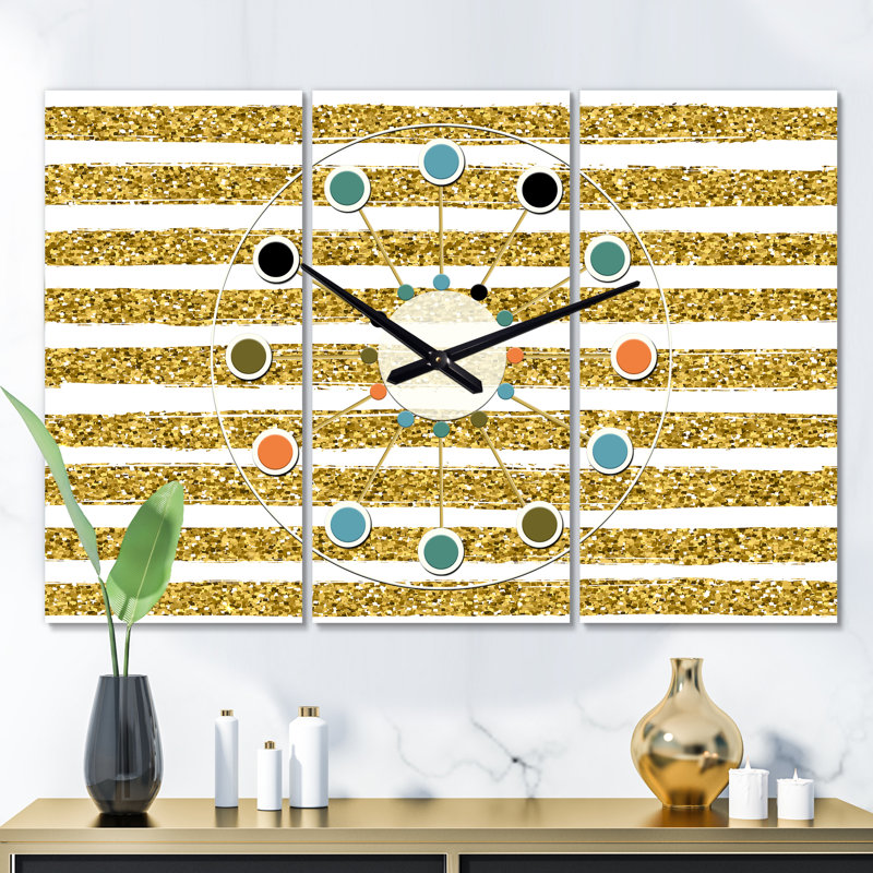 Mid-Century Metal Wall Clock
