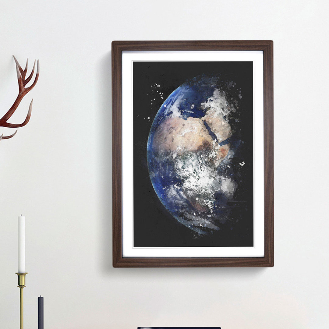 Eastern Hemisphere of Planet Earth - Framed Print