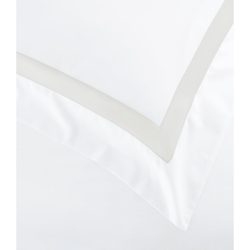 Soprano Trim Sateen Sham, White/Platinum, Standard/Twin