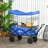 Collapsible Wagon Cart with Removable Canopy and Carrying Bag, Dark Blue