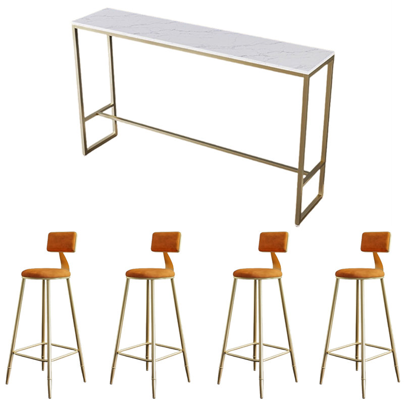 Erhard, 5 pièces: table, 4 chaises, Rose, 41.3" H x 62.9" W x 15.7" D