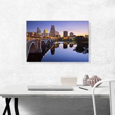 " Minneapolis Minnesota Bridge And Skyline "