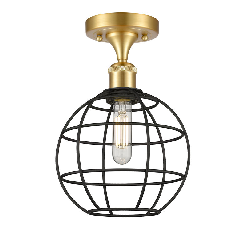 Ariyauna Semi Flush Mount, 12" H x 8" W x 8" D, Satin Gold