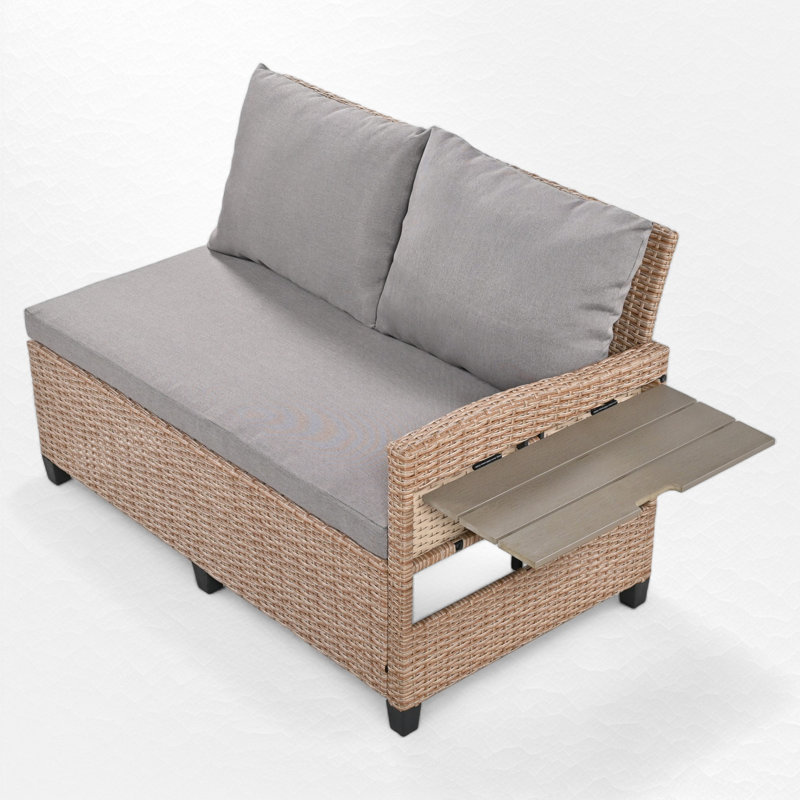 Ensemble de conversation pour 7 personnes, Brun, Brun