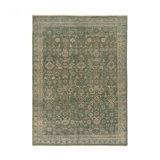 Kenli Wool Oriental Area Rug in Green