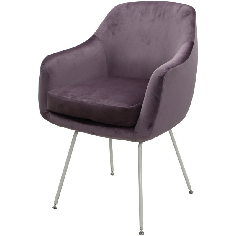 Kaif 21'' H Upholstered Armchair, Purple, White