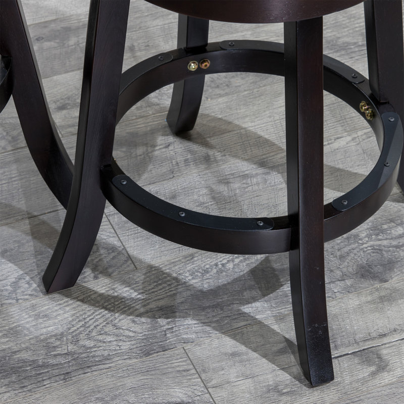 Tabouret pivotant à lattes de 30 po de hauteur de bar, Noir, Gris