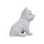 Statue terrier blanc assis