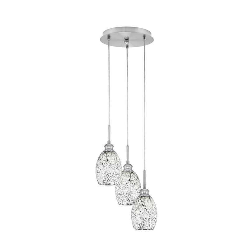 Luminaire suspendu en grappe avec 3 lumières Array, Nickel brossé, H 12,25 po x l 9,75 po x P 9,75 po