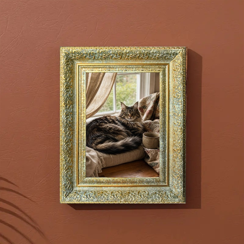 Cadre photo décoratif antique 1PC 5 po x 7 po avec fixation murale ou de table, Antique Gold, 1, 5" W x 7" H