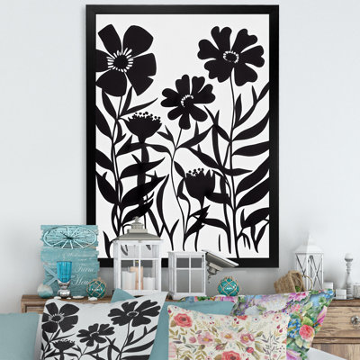 Fleurs noires et blanches III - art floral sur toile