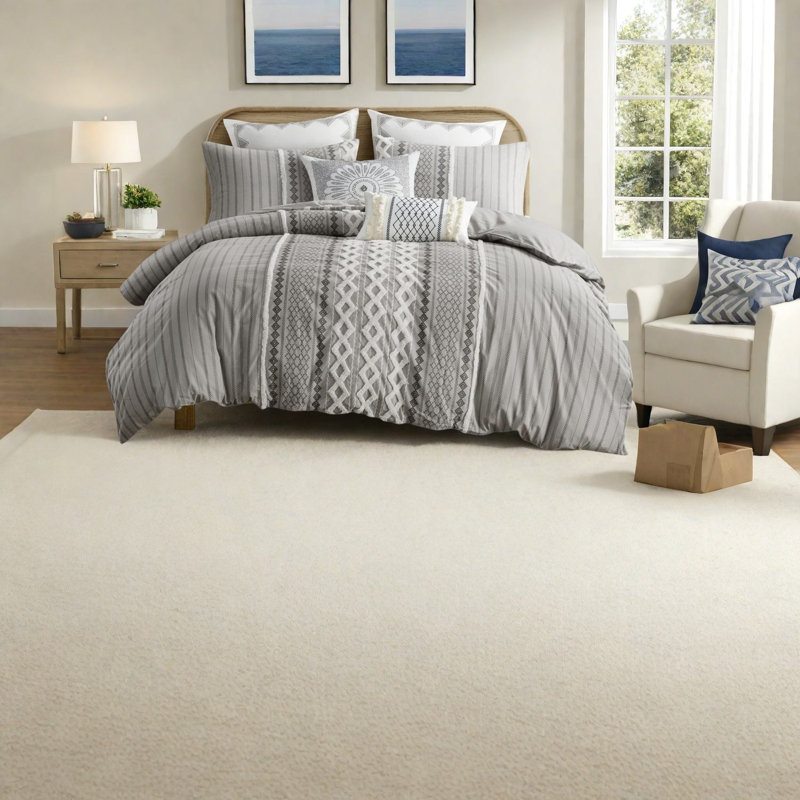 Ensemble de literie en coton luxueux, housse de couette multicolore avec chenille