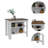 Cala Kitchen Island, Four Legs, Three Shelves  -White / Walnut-831232924
