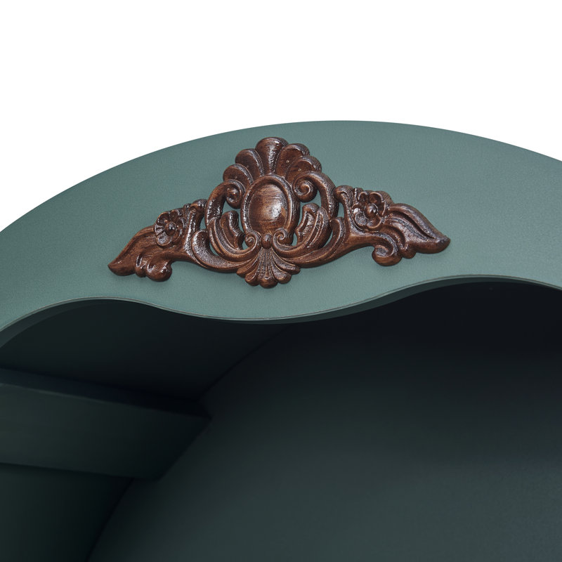 Armoire bar 71 po autoportante arquée avec support à vin amovible et tablettes réglables, Vert